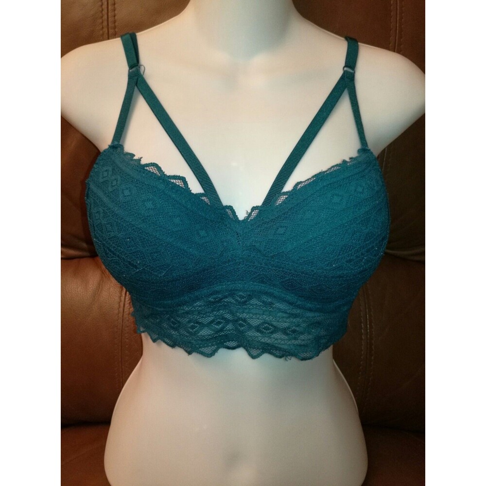 Amazing Women's Pink Victoria's Secret Lace Bralette Turquoise Green Bra Size S